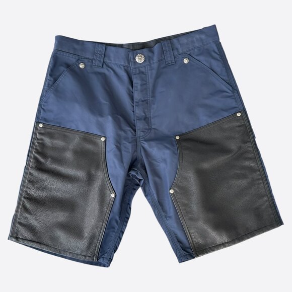 Chrome Hearts Navy Nylon & Leather Carpenter Shorts - Picture 1 of 6